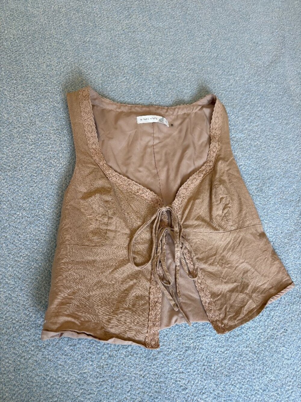 Altar'd State Tan Tie Front Tank Top | Size L